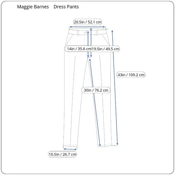Maggie Barnes Plus Size 22W Black Dress Pants Cuffed Leg Hems - Picture 2 of 6